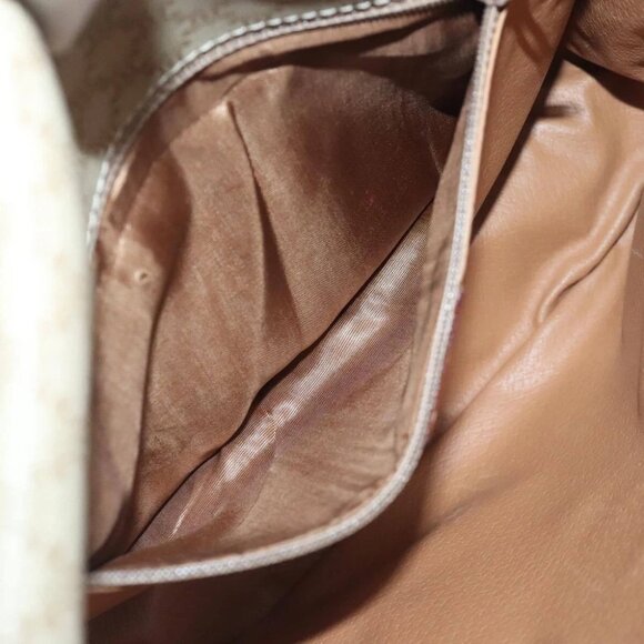 CELINE Macadam Canvas Shoulder Bag Beige Brown Gold Auth kk341V - Picture 12 of 16